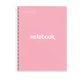 Notebook Emotions, Couverture rigide, A4, quadrillage 5x5 mm, 80 feuilles de 1 couleur, Miquelrius, Rose.
