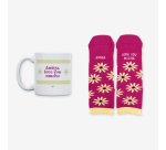 Kit Taza + Calcetines "Amiga love u mucho" talla 36-41