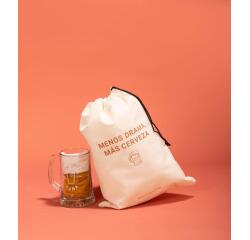 Bolsa tela regalo "Menos dramas más cerveza"
