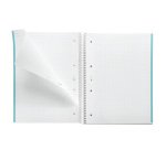 Notebook Emotions, Couverture rigide, A4, quadrillage 5x5 mm, 80 feuilles de 1 couleur, Miquelrius, Bleu Ciel.
