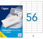 Étiquettes adresses 52,5 x 21,2 mm Agipa 118992 - Boîte de 5600