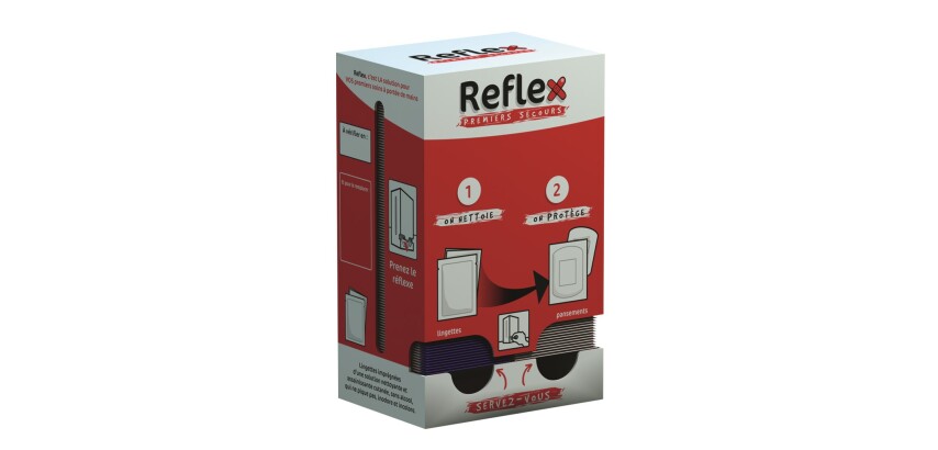 Distributeur de 100 pansements adhésifs et 50 lingettes nettoyantes en carton