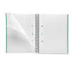 Notebook The Original, Couverture rigide, A5, quadrillage 5x5 mm, 80 feuilles de 1 couleur, Miquelrius, Aqua.

