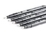 Rotulador Pointliner calibrado pigmentado Pentel - Estuche de 5 unidades negro