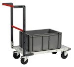 Chariot fixe plateau mélaminé 250 kg 850 x 500 mm roue caoutchouc Flatpack