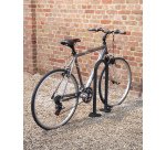 Lot de 2 ranges vélos platine pour 4 vélos Tube Ø 40 mm + peinture poudre époxy grise Platine Ø152mm, ép. 5mm et trous de fixation Ø9mm  MODELE ROND