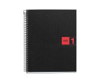 Notebook The Original, Couverture souple, A5, quadrillage 5x5 mm, 80 feuilles de 1 couleur, Miquelrius, Rouge.
