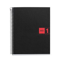 Notebook The Original, Couverture souple, A5, quadrillage 5x5 mm, 80 feuilles de 1 couleur, Miquelrius, Rouge.
