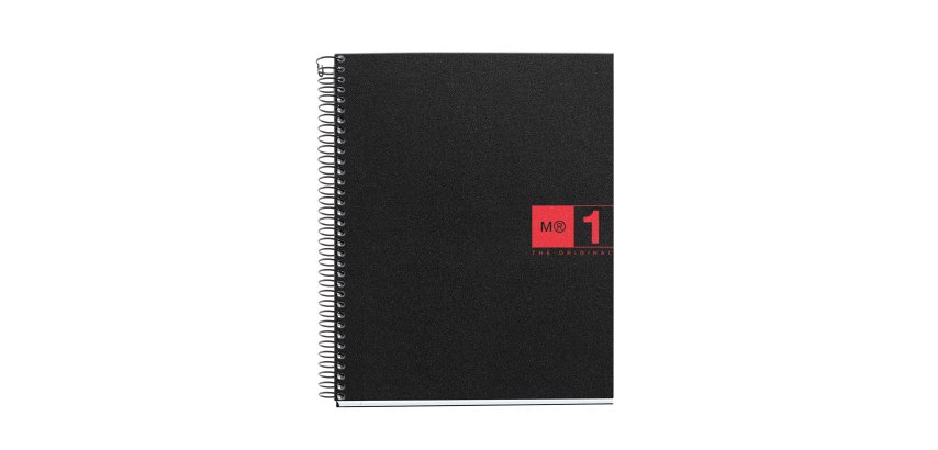 Notebook The Original, Couverture souple, A5, quadrillage 5x5 mm, 80 feuilles de 1 couleur, Miquelrius, Rouge.
