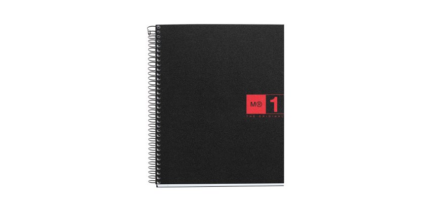 Notebook The Original, Couverture souple, A5, quadrillage 5x5 mm, 80 feuilles de 1 couleur, Miquelrius, Rouge.
