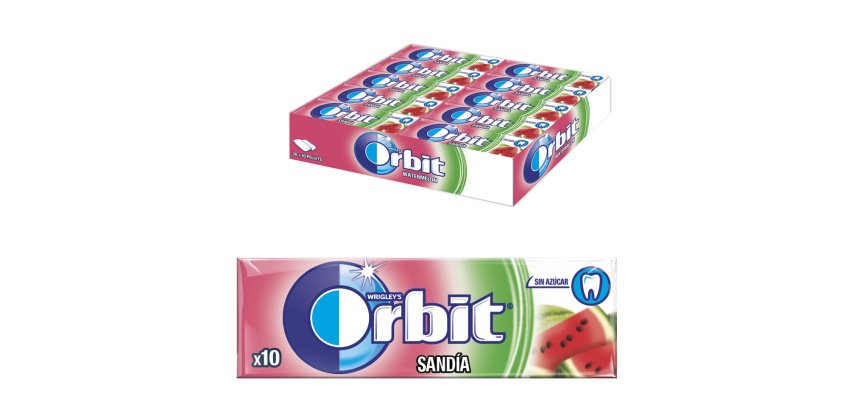 Chicles Orbit Sandia Grageas sin azúcar - Estuche 30 Unidades