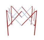 Barriere extensible de regard acier rouge/blanc
