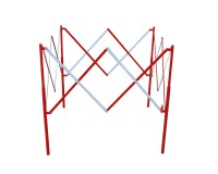 Barriere extensible de regard acier rouge/blanc