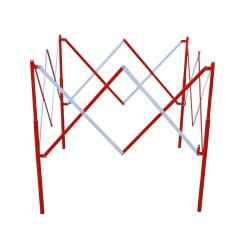 Barriere extensible de regard acier rouge/blanc