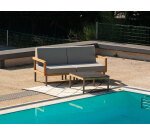 Table basse d'extérieur KALLYSTA - en teck et plateau HPL