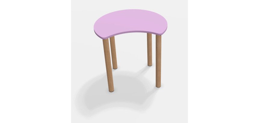 Table Fabiano Kids avec pieds en bois - Taille T2 - Ecole maternelle