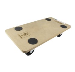 Plateau roulant en bois FSC 4 roues pivotantes – Charge 150 kg