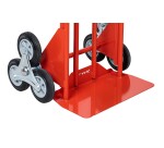 Diable escalier acier 250 kg bavette fixe 490 x 180 mm roue caoutchouc