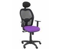 Silla de oficina Alocén malla con brazos regulables y cabecero - Asiento violeta