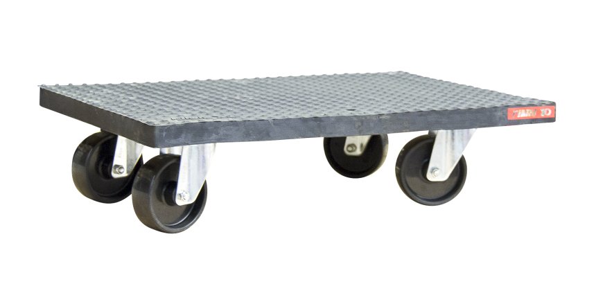 Plateau roulant bois enrobé de caoutchouc 210 kg 600 x 600 mm roue caoutchouc