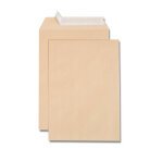 Boîte de 500 pochettes kraft brun B5 176x250 90 g/m² bande de protection