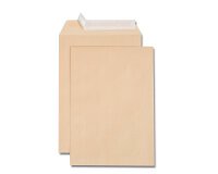 Boîte de 500 pochettes kraft brun B5 176x250 90 g/m² bande de protection