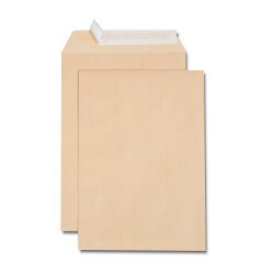 Boîte de 500 pochettes kraft brun B5 176x250 90 g/m² bande de protection