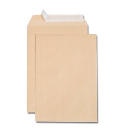 Boîte de 500 pochettes kraft brun B5 176x250 90 g/m² bande de protection