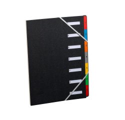 TRIEUR COUVERTURE CELLODERME 7 COMPARTIMENTS - FORMAT A4 - COLORIS NOIR