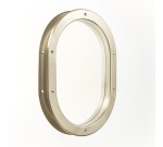 Hublot de porte oblong nickelé mat