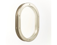 Hublot de porte oblong nickelé mat