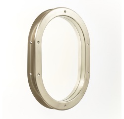 Hublot de porte oblong nickelé mat