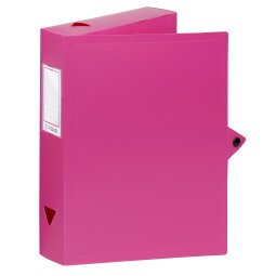 Boîte de classement plastique Viquel Class Doc - Essentiel Recycle - dos 6 cm - fuchsia