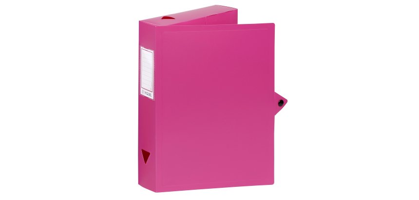 Boîte de classement plastique Viquel Class Doc - Essentiel Recycle - dos 6 cm - fuchsia