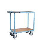 Servante mécano-soudée 2 plateaux médium 400 kg 850 x 500 mm roue TPE