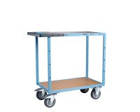 Servante mécano-soudée 2 plateaux médium 400 kg 850 x 500 mm roue TPE