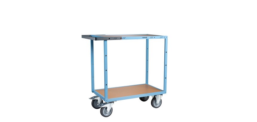 Servante mécano-soudée 2 plateaux médium 400 kg 850 x 500 mm roue TPE
