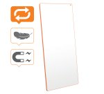 Pizarra blanca extraíble y portátil 1800 x 900 mm - marco naranja 
