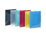 Chemise à élastique 3 rabats plastique Viquel Propyglass 24 x 32 – couleurs assorties translucides