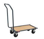 Chariot fixe acier/bois 250 kg 720 x 450 mm roue caoutchouc