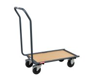 Chariot fixe acier/bois 250 kg 720 x 450 mm roue caoutchouc