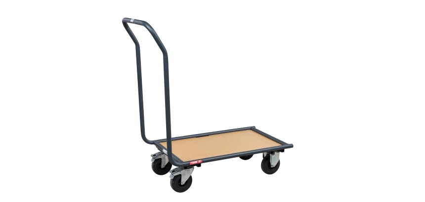 Chariot fixe acier/bois 250 kg 720 x 450 mm roue caoutchouc