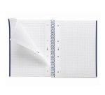 Notebook Emotions, Couverture rigide, A4, quadrillage 5x5 mm, 80 feuilles de 1 couleur, Miquelrius, Marine.
