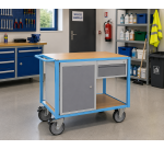 Servante établi équipée 1 tiroir + 1 bloc porte plateau médium 1060 x 680 mm 500 kg roue TPE