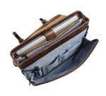 Lederen aktentas met laptop pocket 15,6"
