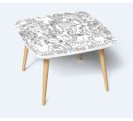 Tables hautes KIDS à colorier - Motif Jungle - Lot de 2