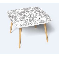 Tables hautes KIDS à colorier - Motif Jungle - Lot de 2