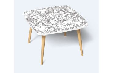 Tables hautes KIDS à colorier - Motif Jungle - Lot de 2