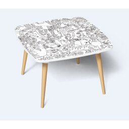 Tables hautes KIDS à colorier - Motif Jungle - Lot de 2