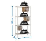 Estantería File Click Plus 4/360 blanco Simón Rack An 100 x Alt 160 x Fon 36 cm